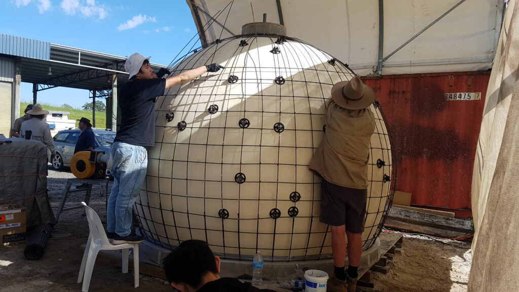 Domeshells air-form 3.0m dome building workshop