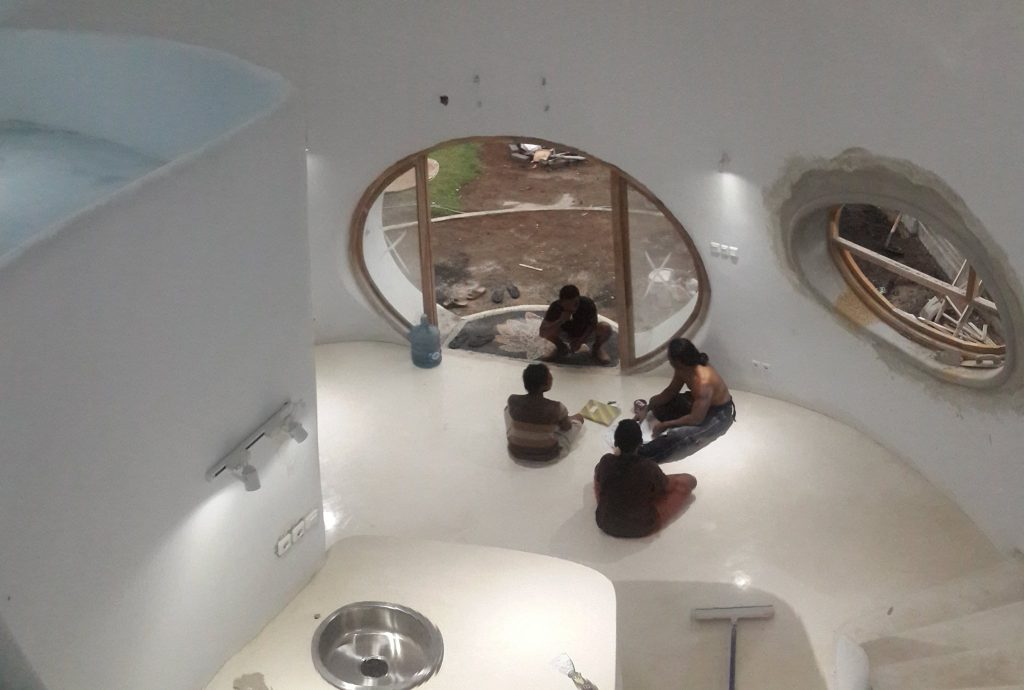 Inside Shannon McCabe 7.0m dome in Bali